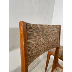 5 SEDIE VINTAGE ANNI 60 FIRMATE CASSINA CARLO DE CARLI LEGNO SEDUTA STOFFA ITALY