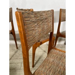 5 SEDIE VINTAGE ANNI 60 FIRMATE CASSINA CARLO DE CARLI LEGNO SEDUTA STOFFA ITALY