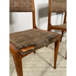 5 SEDIE VINTAGE ANNI 60 FIRMATE CASSINA CARLO DE CARLI LEGNO SEDUTA STOFFA ITALY