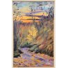 QUADRO DIPINTO olio tela Carlo Monti PAESAGGIO TRAMONTO d' INVERNO Lago Maggiore