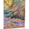 QUADRO DIPINTO olio tela Carlo Monti PAESAGGIO TRAMONTO d' INVERNO Lago Maggiore