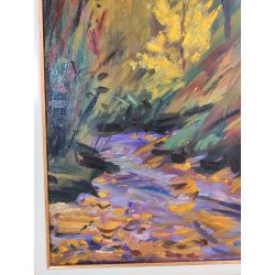 QUADRO DIPINTO olio tela Carlo Monti PAESAGGIO TRAMONTO d' INVERNO Lago Maggiore