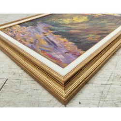 QUADRO DIPINTO olio tela Carlo Monti PAESAGGIO TRAMONTO d' INVERNO Lago Maggiore