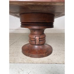 ANTICO TAVOLO BASSO da SALOTTO fumè epoca 1800 LEGNO NOCE COLONNA TAVOLINO OLD