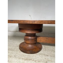 ANTICO TAVOLO BASSO da SALOTTO fumè epoca 1800 LEGNO NOCE COLONNA TAVOLINO OLD