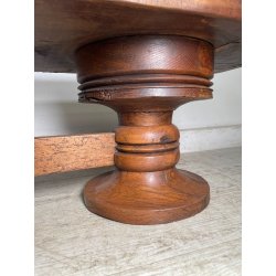 ANTICO TAVOLO BASSO da SALOTTO fumè epoca 1800 LEGNO NOCE COLONNA TAVOLINO OLD