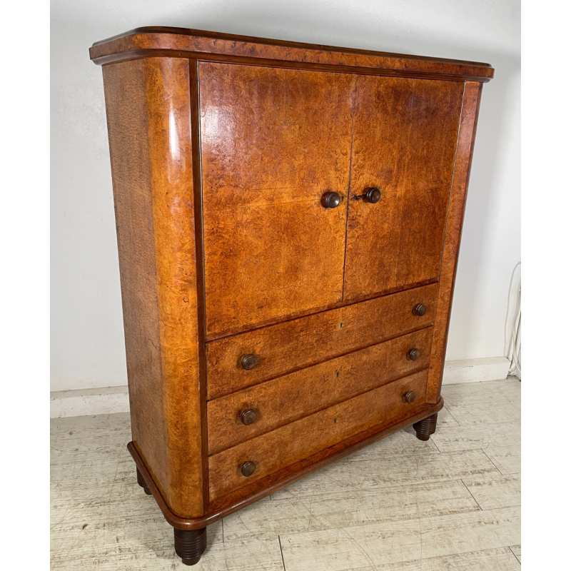 ANTICO SECRETAIRE DECO ANNI 50 RADICA NOCE CASSETTIERA RIBALTA SCRITTOIO SEGRETO