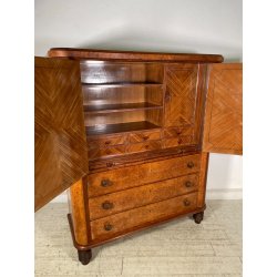 ANTICO SECRETAIRE DECO ANNI 50 RADICA NOCE CASSETTIERA RIBALTA SCRITTOIO SEGRETO