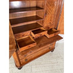 ANTICO SECRETAIRE DECO ANNI 50 RADICA NOCE CASSETTIERA RIBALTA SCRITTOIO SEGRETO