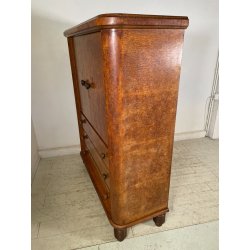 ANTICO SECRETAIRE DECO ANNI 50 RADICA NOCE CASSETTIERA RIBALTA SCRITTOIO SEGRETO