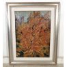 QUADRO DIPINTO olio tela Carlo Monti PAESAGGIO ALBERO AUTUNNO Lago Maggiore