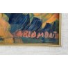 QUADRO DIPINTO olio tela Carlo Monti PAESAGGIO ALBERO AUTUNNO Lago Maggiore