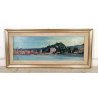 QUADRO DIPINTO olio tela Carlo Monti PAESAGGIO Arona Lago Maggiore PANORAMICO