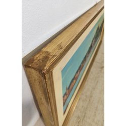 QUADRO DIPINTO olio tela Carlo Monti PAESAGGIO Arona Lago Maggiore PANORAMICO