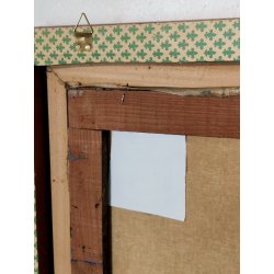 QUADRO DIPINTO olio tela Carlo Monti PAESAGGIO PANORAMICO BARCHE Lago Maggiore