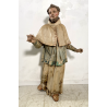 ANTICA SCULTURA LEGNO POLICROMO SANTO SACERDOTE MANCANZE XVIII/XVII sec 85cm/h