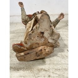 ANTICA SCULTURA LEGNO POLICROMO SANTO SACERDOTE MANCANZE XVIII/XVII sec 85cm/h