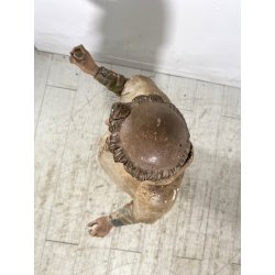 ANTICA SCULTURA LEGNO POLICROMO SANTO SACERDOTE MANCANZE XVIII/XVII sec 85cm/h