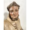 ANTICA SCULTURA LEGNO POLICROMO SANTO SACERDOTE MANCANZE XVIII/XVII sec 85cm/h