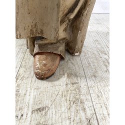 ANTICA SCULTURA LEGNO POLICROMO SANTO SACERDOTE MANCANZE XVIII/XVII sec 85cm/h