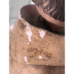 ANTICA SCULTURA LEGNO POLICROMO SANTO SACERDOTE MANCANZE XVIII/XVII sec 85cm/h