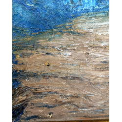 DIPINTO OLIO TELA PAESAGGIO BOSCHIVO SENTIERO TRAMONTO CREPUSCOLO '800