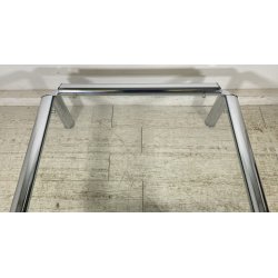 TAVOLINO SALOTTO ANNI 70 ACCIAIO CROMATO VETRO TABLE DESIGN TAVOLO FUMO SALA