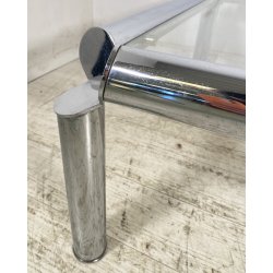 TAVOLINO SALOTTO ANNI 70 ACCIAIO CROMATO VETRO TABLE DESIGN TAVOLO FUMO SALA