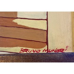 QUADRO DIPINTO OLIO TAVOLA Bruno Oscar Munari FIGURA DONNA ESOTICA '900