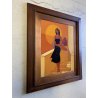 QUADRO DIPINTO OLIO TAVOLA Bruno Oscar Munari FIGURA DONNA ESOTICA '900
