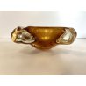 SVUOTATASCHE POSACENERE BOWL VETRO Murano DESIGN FORMA ORGANICA AMBRA  '50