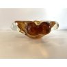 SVUOTATASCHE POSACENERE BOWL VETRO Murano DESIGN FORMA ORGANICA AMBRA  '50
