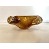 SVUOTATASCHE POSACENERE BOWL VETRO Murano DESIGN FORMA ORGANICA AMBRA  '50