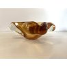 SVUOTATASCHE POSACENERE BOWL VETRO Murano DESIGN FORMA ORGANICA AMBRA  '50
