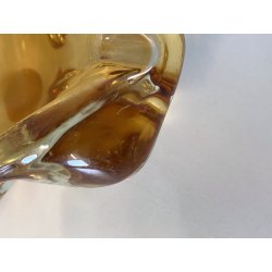 SVUOTATASCHE POSACENERE BOWL VETRO Murano DESIGN FORMA ORGANICA AMBRA  '50