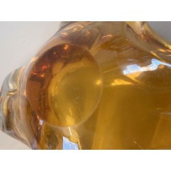 SVUOTATASCHE POSACENERE BOWL VETRO Murano DESIGN FORMA ORGANICA AMBRA  '50