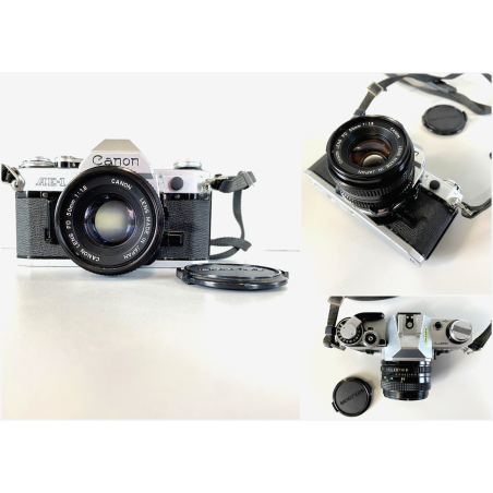 FOTOCAMERA REFLEX CANON AE-1 35mm OBIETTIVO FD 50 1:1,8 JAPAN '70