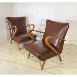 COPPIA POLTRONA Guglielmo Ulrich ANNI 30 ARMCHAIR LEGNO DIVANO ITALY SKY