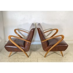 COPPIA POLTRONA Guglielmo Ulrich ANNI 30 ARMCHAIR LEGNO DIVANO ITALY SKY