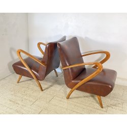 COPPIA POLTRONA Guglielmo Ulrich ANNI 30 ARMCHAIR LEGNO DIVANO ITALY SKY