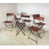 SET 6 SEDIE DESIGN Marco Zanuso PER Zanotta MOD Celestina CHAIRS METALLO CUOIO