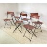 SET 6 SEDIE DESIGN Marco Zanuso PER Zanotta MOD Celestina CHAIRS METALLO CUOIO