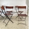 SET 6 SEDIE DESIGN Marco Zanuso PER Zanotta MOD Celestina CHAIRS METALLO CUOIO