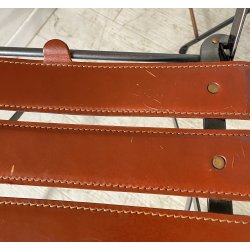 SET 6 SEDIE DESIGN Marco Zanuso PER Zanotta MOD Celestina CHAIRS METALLO CUOIO