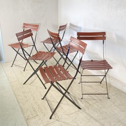 SET 6 SEDIE DESIGN Marco Zanuso PER Zanotta MOD Celestina CHAIRS METALLO CUOIO