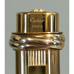 Must de Cartier PENNA SFERA Trinity VENDOME Vintage Ballpoint pen STYLO a BILLE