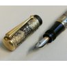 EUROPA Antica Penna Stilografica RETRATTILE Safety PLACCATO ORO OLD FOUNTAIN PEN