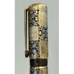 EUROPA Antica Penna Stilografica RETRATTILE Safety PLACCATO ORO OLD FOUNTAIN PEN