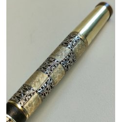 EUROPA Antica Penna Stilografica RETRATTILE Safety PLACCATO ORO OLD FOUNTAIN PEN