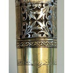 EUROPA Antica Penna Stilografica RETRATTILE Safety PLACCATO ORO OLD FOUNTAIN PEN